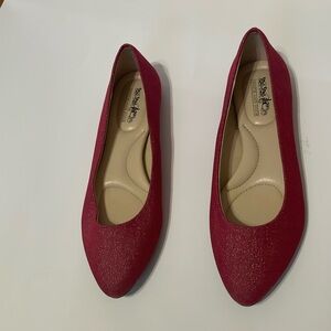 Women’s Pink Glitter Coach And Four Flat Slip On Shoes, Size 7